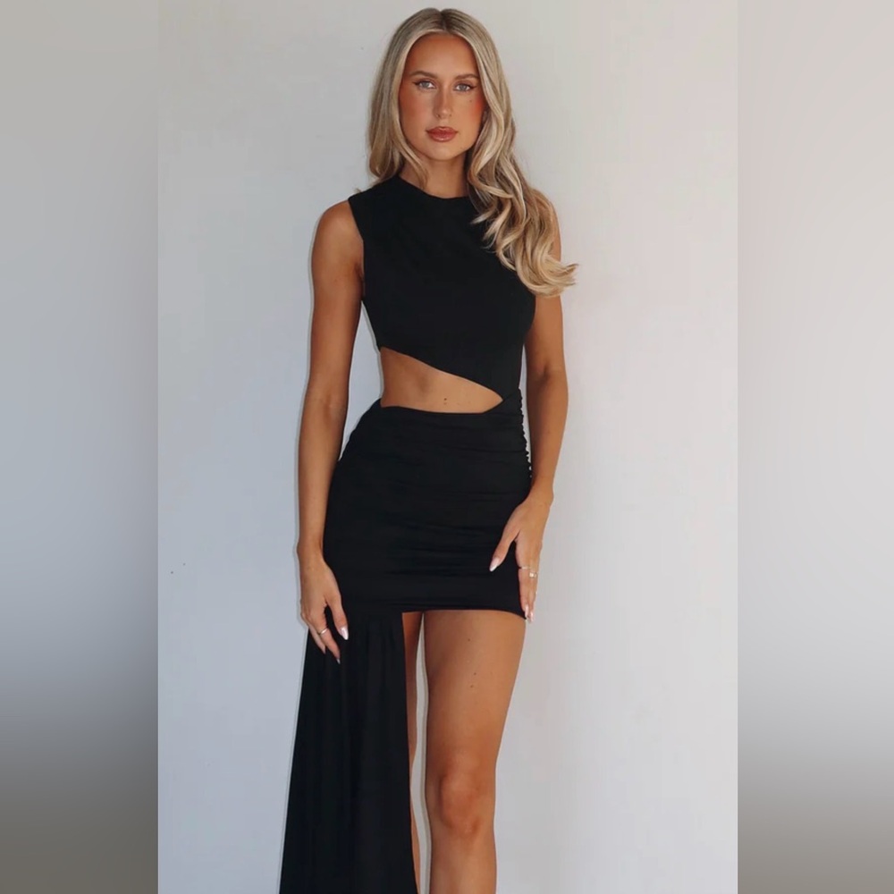 White Fox Black Cutout Mini Dress